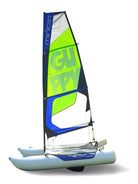 Sailing boat MiniCat Guppy on the white  background 